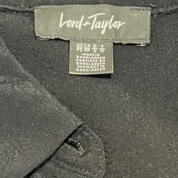 Petite Lord and Taylor Shirt, Crepe Black Minimalist Size S - Picture 5 of 6